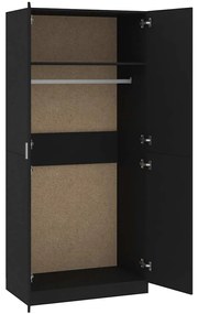 vidaXL Ντουλάπα Μαύρη 90 x 52 x 200 εκ. από Επεξ. Ξύλο