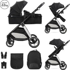 BABY STROLLER ASPEN BLACK 2in1 with transformable