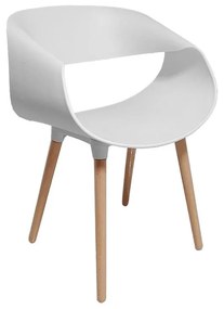 Armchair Aura PP white-natural leg 53x62x74.5 εκ.