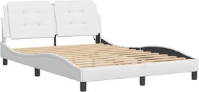 vidaXL Πλαίσιο Κρεβατιού με LED Χωρίς Στρώμα Zadar Λευκό 120x200 εκ.
