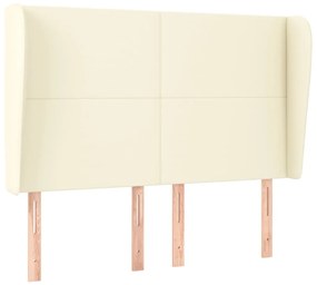 vidaXL Κεφαλάρι με Πτερύγια Κρεμ 147x23x118/128 εκ. Συνθετικό Δέρμα