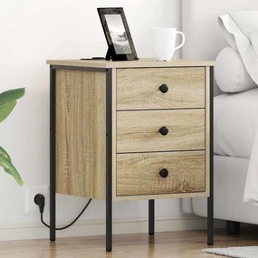 vidaXL Κομοδίνο 2 pcs Δρύς Sonoma 42 x 41 x 61 εκ Επεξεργασμένο ξύλο