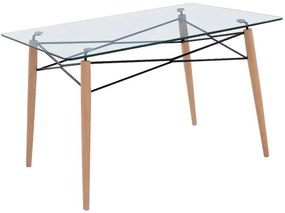Τραπέζι ART Ξύλο/Γυαλί Φυσικό/Clear 120x80x74cm