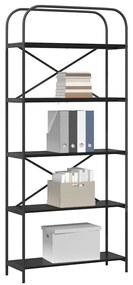 vidaXL Ράφι Βιβλίων Μαύρη δρυς 80 x 30 x 183 εκ Επεξεργασμένο ξύλο