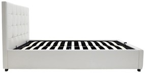 Κρεβάτι Roi pakoworld 160x200 PU λευκό ματ + αποθηκευτικό χώρο