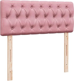 vidaXL Κρεβάτι Boxspring με Στρώμα Ροζ 120x200 εκ. Βελούδινο