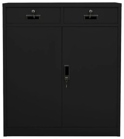 vidaXL Ντουλάπα Γραφείου Μαύρη 90 x 40 x 102 εκ. Ατσάλινη