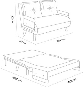2-Seat Sofa-Bed Cosmo 2-Seater - Teddy White White