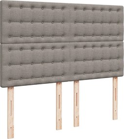 vidaXL Κρεβάτι Boxspring με Στρώμα Taupe 160x200 εκ. Υφασμάτινο