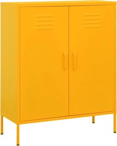 vidaXL Ντουλάπι Αποθήκευσης Μουσταρδί 80 x 35 x 101,5 εκ. Ατσάλινο