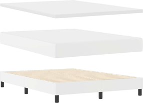 vidaXL Κρεβάτι με ελατήρια με στρώμα Λευκό 140 x 200 cm Τεχνητό δέρμα