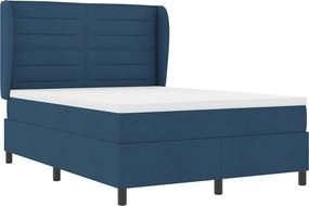 vidaXL Κρεβάτι με ελατήρια με στρώμα Μπλε 140 x 200 cm ύφασμα