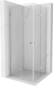 Mexen Lima Διπλή πτυσσόμενη καμπίνα ντους 90 x 90 cm, διαφανής, χρώμιο