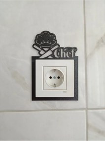 Ξύλινη κορνίζα πρίζας κουζίνας Μαύρο