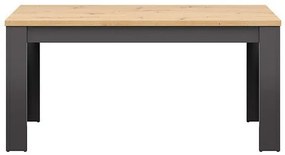 Τραπέζι Boston CG122, Γραφίτης, Artisan δρυς, 76x90x160cm, Επιμήκυνση, Πλαστικοποιημένη μοριοσανίδα, Ινοσανίδες μέσης πυκνότητας