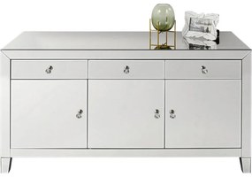 Μπουφές Luxury Γυαλί Καθρέφτης  140.5x45x77εκ - Ασημί