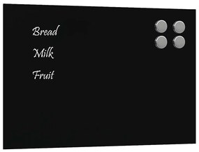 vidaXL Πίνακας Επιτοίχιος Μαγνητικός Μαύρος 40 x 30 εκ. Ψημένο Γυαλί