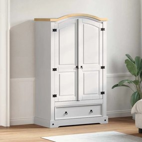 vidaXL Ντουλάπι Corona Λευκό 101 x 52 x 170 εκ Στερεά ξυλεία πεύκου