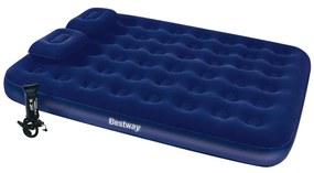 Bestway 90750  Inflatable Flocked Airbed with Pillow and Air Pump 203 x 152 x 22 cm 67374