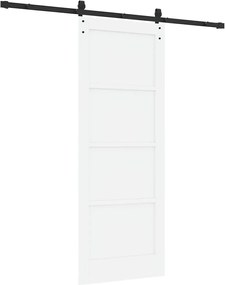 vidaXL Συρόμενη Πόρτα Λευκό και Μαύρο 78 x 202 εκ.