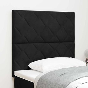 vidaXL LED Κεφαλάρι με Σχέδιο Διαμαντιών, Μαύρο, 100 cm, Βελούδινο