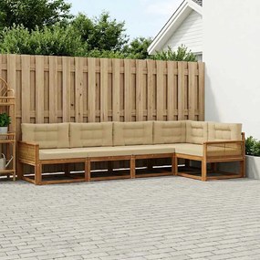 vidaXL Σειρά Καναπέ Εξωτερικού 5 pcs Φυσικό και Μπεζ