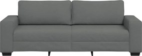vidaXL Τριθέσιος Καναπές Σκούρο Γκρι 220x77x82 εκ. Ύφασμα