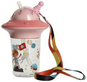 Παγούρι Με Καλαμάκι Astro 01-10850 450ml Pink-Multi Estia 450ml Plastic