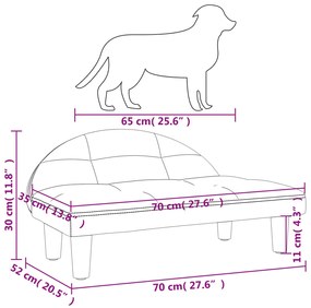 Κρεβάτι Σκύλου Taupe 70 x 52 x 30 εκ. Υφασμάτινο - Μπεζ-Γκρι