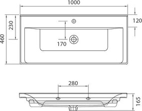 Esvit Sava 2100 100x46 - Νιπτήρας μπάνιου