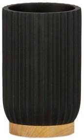Ποτηροθήκη LBTAH-BA72043 Φ7,5x11cm Black-Natural Andrea House Polyresin,Wood