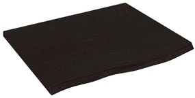 vidaXL Ράφι Τοίχου Σκούρο Καφέ 60x50x2 εκ. Επεξεργ. Μασίφ Ξύλο Δρυός