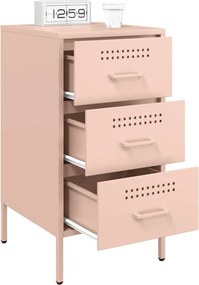 vidaXL Κομοδίνα 2 τεμ. Ροζ 36x39x68 εκ. από Χάλυβα