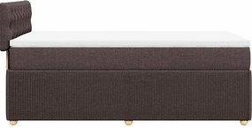 vidaXL Κρεβάτι Boxspring με Στρώμα Σκούρο Καφέ 80x200 εκ. Υφασμάτινο