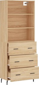 vidaXL Ντουλάπι Sonoma δρυς 69,5 x 34 x 180 εκ. από Επεξεργασμένο Ξύλο