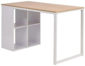 vidaXL Γραφείο Δρυς και Λευκό 120 x 60 x 75 εκ.