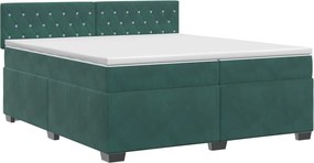 vidaXL Κρεβάτι box spring με στρώμα Σκούρο Πράσινο 200 x 200 cm