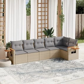 vidaXL Patio Sofa Set 6-θέσια Beige and Grey
