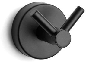 Άγκιστρο Μπάνιου Διπλό Uno 1202 55 Black Karag Stainless Steel