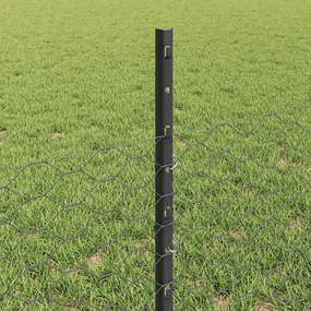 vidaXL Εξαγωνική Φράχτη με Στύλο 10 x 0,5 m PVC-Επικαλυμμένο Ατσάλι