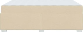 vidaXL Σκελετός Κρεβατιού με στρώμα Κρεμ 140 x 200 cm ύφασμα
