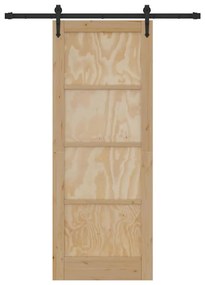 vidaXL Συρόμενη Πόρτα ORKDAL Καφέ 78 x 202 εκ. Μασίφ ξύλο πεύκου