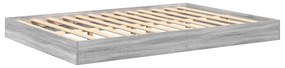 vidaXL Κρεβάτι Βιβλιοθήκης Γκρι Σονομά 140x200 εκ. Επεξεργασμένο ξύλο