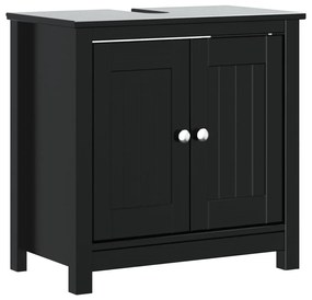 vidaXL Ντουλάπι Νιπτήρα BERG Μαύρο 60 x 34 x 59 εκ. Μασίφ Ξύλο Πεύκου
