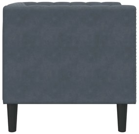vidaXL Πολυθρόνα Τσέστερφιλντ Σκούρο γκρι 71 x 74.5 x 70.5 εκ. Βελούδο