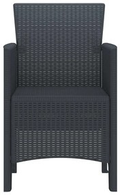 vidaXL Καρέκλα Κήπου 4 pcs Ανθρακί 53 x 49 x 85 εκ. PP
