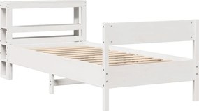 vidaXL Σκελετός Κρεβ. Χωρίς Στρώμα Λευκό 90x190 εκ Μασίφ Πεύκο