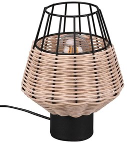 Φωτιστικό Επιτραπέζιο Borka R51261036 17x20cm 1xE27 40W Black-Natural RL Lighting