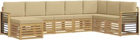 vidaXL Σειρά Καναπέ Εξωτερικού 8 pcs Λευκό και Μπεζ