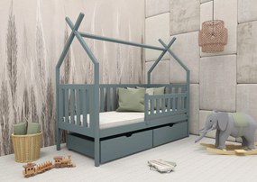 Κρεβάτι  Montessori Tipi Simba με Συρτάρια  από μασίφ ξύλο Grey  90×200cm